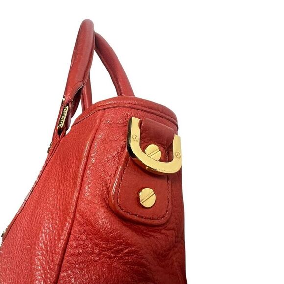 Tory Burch Red Leather Shoulder or Hand Bag w Gold detail Amanda Bag - Picture 8 of 11